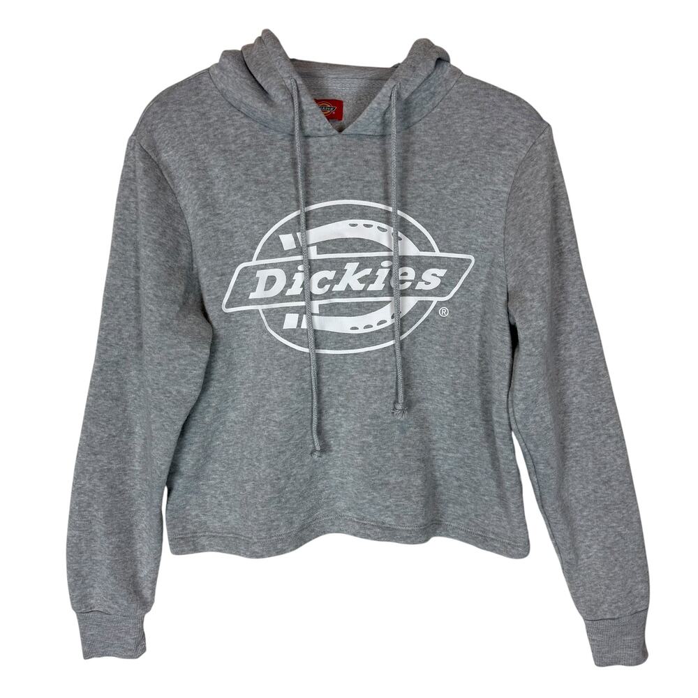 Dickies Hoodie Women Medium Gray Graphic Fleece Lined Long Sleeve Drawstring